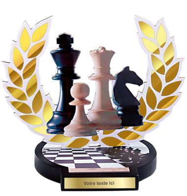 Trophée Echecs en bois