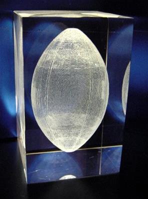 Trophée ballon de rugby 3D