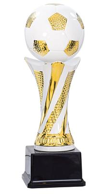 Trophée Ballon de Football Blanc et doré