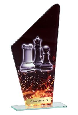 Trophée Echecs en verre